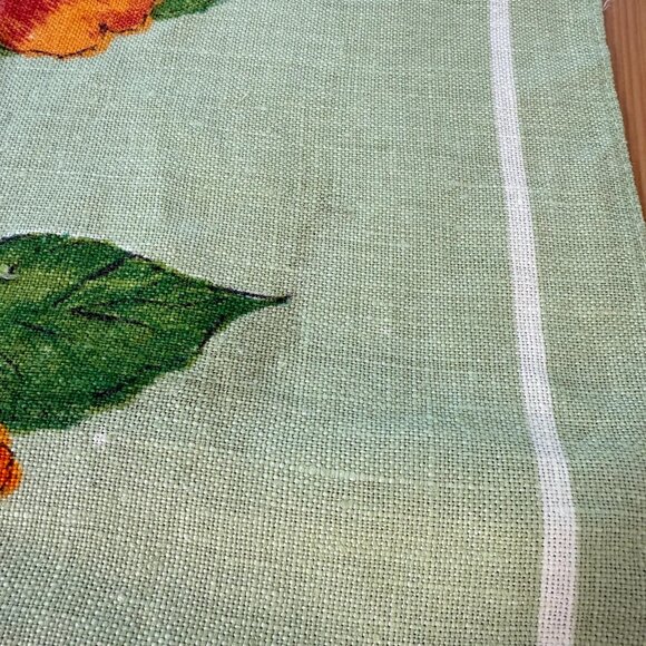 Vintage Lamont 100% Irish Linen Tea Towel Floral Green Kitchen Decor Rustic - Picture 5 of 6